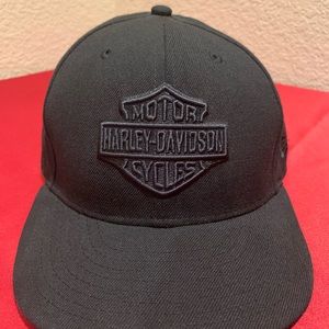 New Era Harley Davidson Blk/blk fitted hat Large